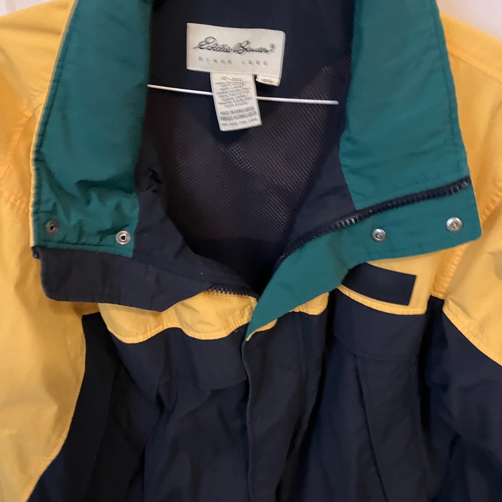 Eddie Bauer Vibrant Yellow and Teal Jacket XL